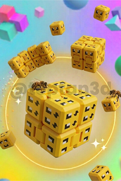 Toptan3D (جديد) مكعب الضغط على شكل نحلة - مكعب لا نهاية له، مكعب قابل للطي، ل...