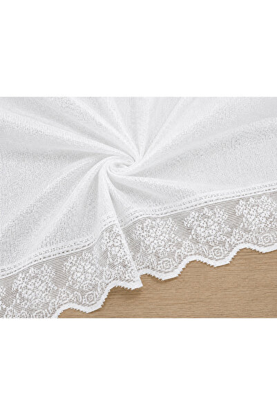 LENDASHOP 140X220 cm White Tablecloth with Lace Edges Stain-Resistant Wipeabl...