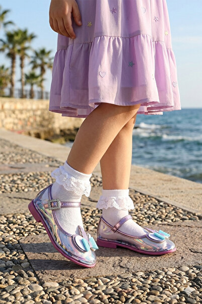 Kiko Kids Grace Unicorn Şeffaf Abiye Kız Bebek / Çocuk Babet Ayakkabı