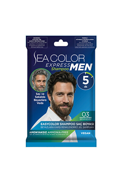 Sea Color Express Men Amonyaksız Şampuan Boya, Şampuan Kolaylığında Erkek Saç...