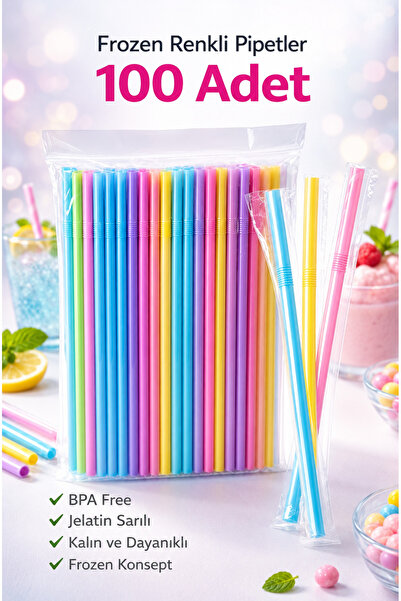 Fotografyabaskı Renkli Körüklü Jelatinli Frozen Pipet 100 Lü Paket