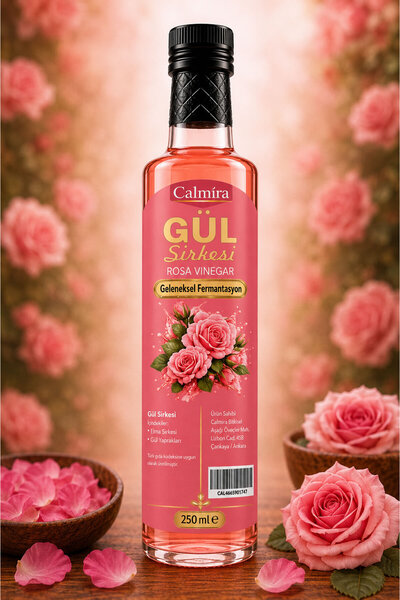 CALMİRA Gül Sirkesi Doğal Fermantasyon 250ml | Natural Fermentation Rose Vinegar