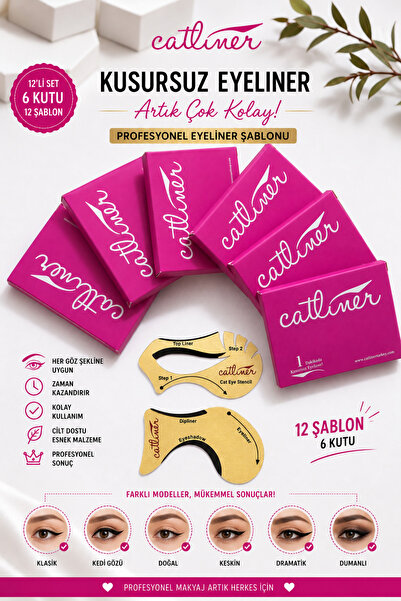 Lesvip's 6 çift Pratik cat eye stancil & eyeliner & far & dipliner çekme aparatı