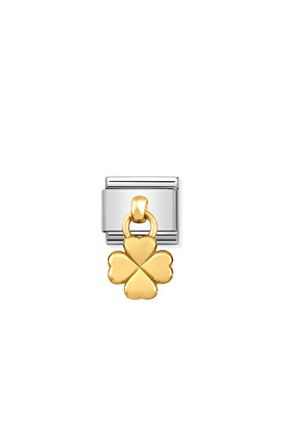NOMİNATİON Composable Classic Charms And Steel And 18k Gold Four Leaf Clover Cz