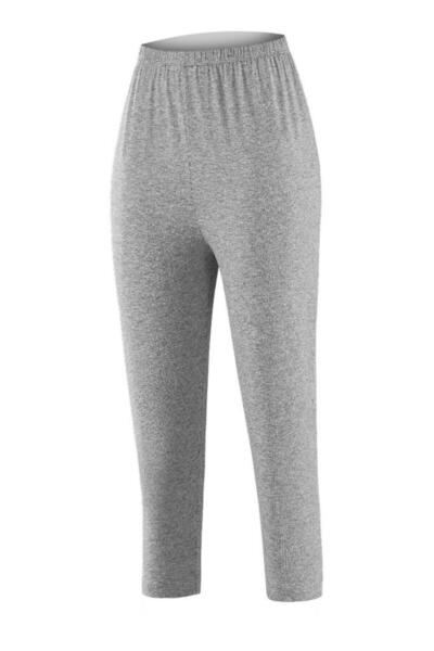 YILDIZ Plus Size Sa likrom Kapri Leggings Ispod Kolena Sive 3657