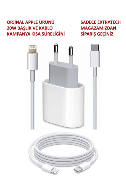 Extratech Iphone Tüm Serilerle Uyumlu Hızlı Şarj Aleti Adaptör Kablo x 11 12 ...
