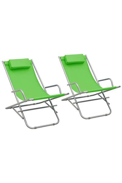 Concept Scaune balansoar, 2 buc., verde, oțel