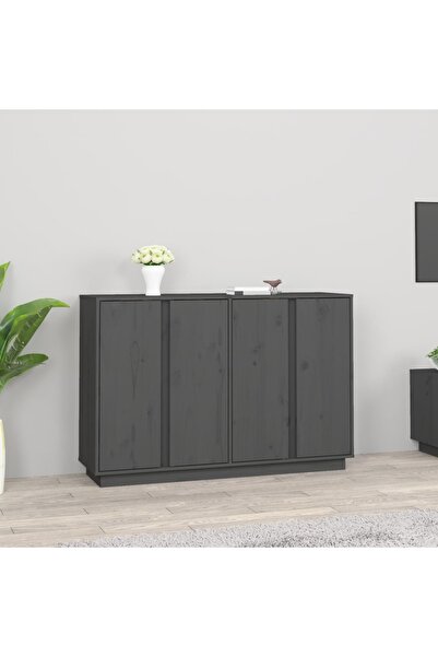 Concept Servantă, gri, 120x35x80 cm, lemn masiv de pin