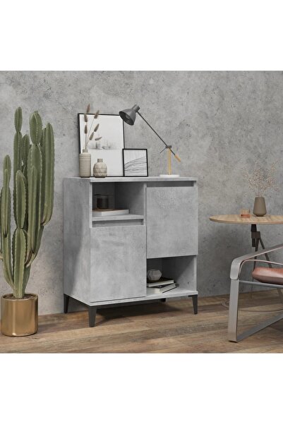Concept Servantă, gri beton, 60x35x70 cm, lemn prelucrat
