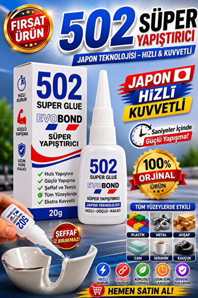 ANI OFİS KIRTASİYE A K 502 Süper Japon Yapıştırıcı – Hızlı ve Kuvvetli Yapışt...