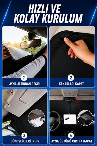 Glanz Araba Ön Cam Güneşlik Katlanabilir Oto Güneşliği Otomobil Güneşlikleri Araç Gölgelik 145- 77cm