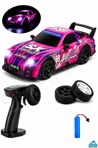 SHARKY Oyuncak 2.4GHz Uzaktan Kumandalı 4x4 Şarjlı LED Işıklı Drift Yapan Ara...