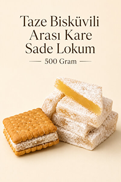 ÜLKÜ KURUYEMİŞ (500 GR) Taze Bisküvili Arası Kare Sade Lokum Hediyelik Tatlı ...