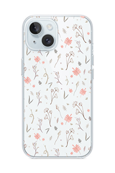 3GEN CASE iPhone 13/iPhone 14 Uyumlu Tatlı Çiçekler Serisi Temalı Şeffaf Sili...
