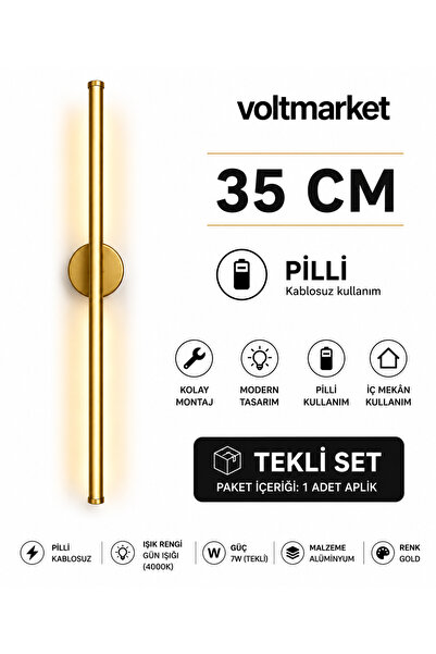 VoltMARKET Türkiye’nin Elektrik Marketi Voltmarket Eskitme Pilli LED Duvar Ap...