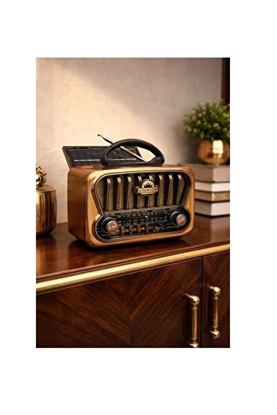 kar-bul Nostaji Görünümlü Solar Panelli Rt 826 Usb Bluetooth-fm Radyo