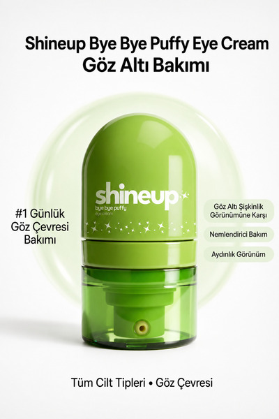 shineup Bye Bye Puffy Avokado Göz Kremi 15 ml Şişlik Karşıtı Nemlendirici & C...
