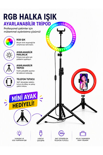 Moxti Profesyonel Fotoğraf Ve Video Için Çekim Işığı Ring Lıght Stüdyo 10 Inç...