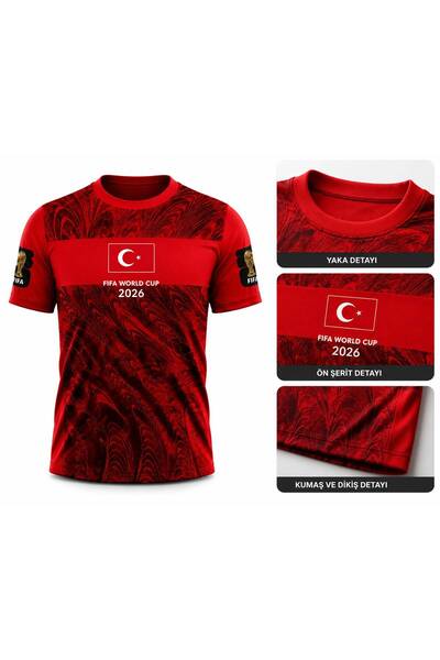 yenteks TÜRKİYE FIFA 2026 KIRMIZI YETİŞKİN İSİMSİZ FORMA UNISEX