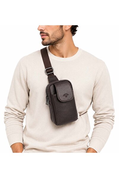 deri,se club Men's Brown Shoulder Bag Chest Bag Body Bag Purse