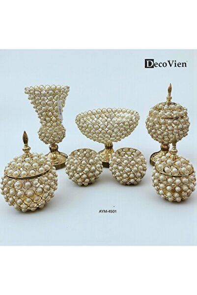 decovien 7 Parça Inci Gold Salon Seti