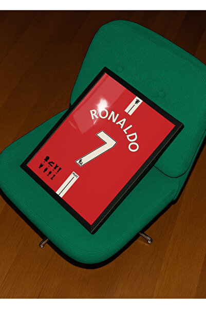 Base Concept Ronaldo Mufc 7 Numara İmzalı Poster Tasarım (Çerçeveli)