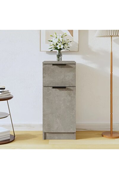 Concept Servantă, gri beton, 30x30x70 cm, lemn compozit