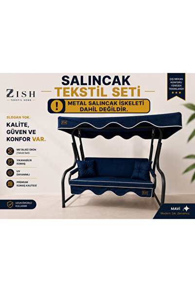 Zishome 2 Kişilik Salıncak Tekstil Seti 130X45X8 cm Bahçe Balkon Salıncağı Mi...