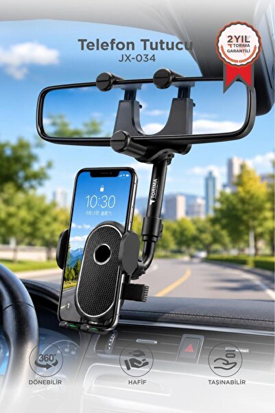 Torima Telefon Tutucu 360 Derece Dönebilen Araç İçi Oto Aksesuarları JX034 Siyah