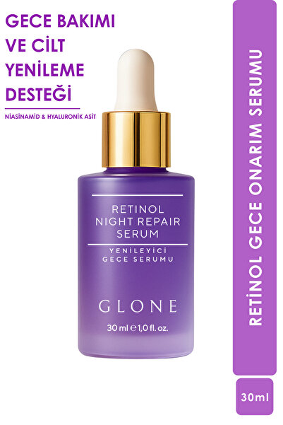 GLONE Retinol Yenileyici Gece Serumu 30ml | Retinol, Niacinamide & Hyaluronik...
