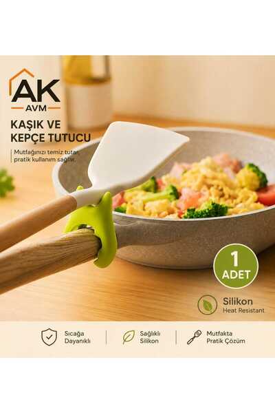 Ak Avm 1 Adet Isıya Dayanıklı Tencere Tava Kenarı Kaşık,Kepçe Tutucu
