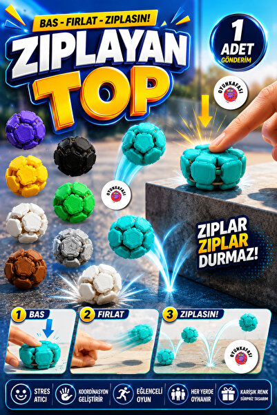 OYUNKAFASI HOPLAÇ Stres Küpü Zıplayan Top | Bas Fırlat Zıplasın | Duyusal Ant...