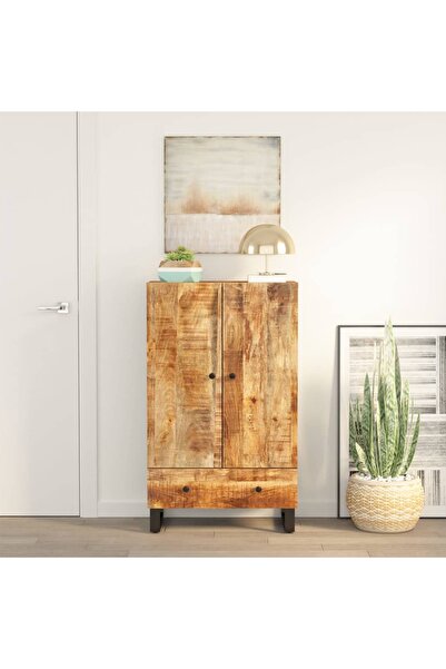 Concept Dulap cu sertar, 60x33x100 cm, lemn masiv mango și fier