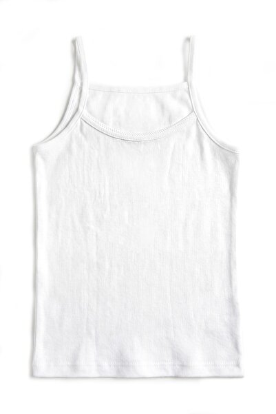 Öts Girl's 100% Cotton Undershirt with Ribbed Thick Straps, Flexible and Comf...