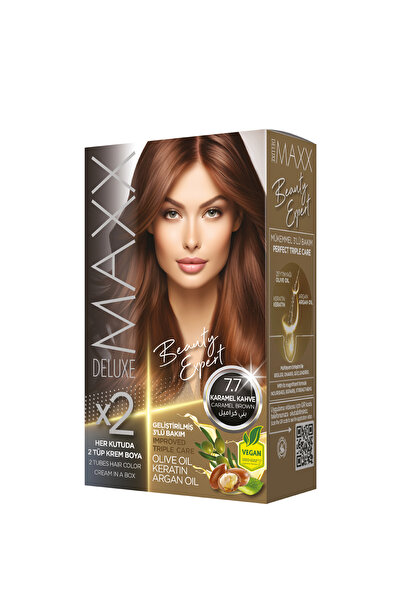 MAXX DELUXE Beauty Expert Set Saç Boyası 7.7 Karamel Kahve