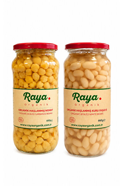 Raya Organik Organik Haşlanmış Nohut 400 gr - Organik Haşlanmış Fasulye 400 g...