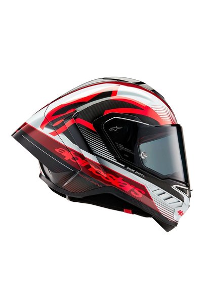 Alpinestars Supertech R10 Carbon Team Spor Motosiklet Kaskı Mat Siyah Kırmızı Beyaz