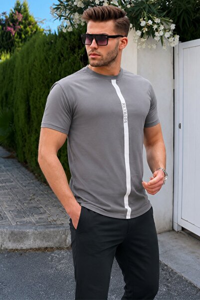 Madmext Baskılı Füme T-shirt 5378