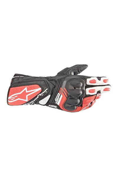 Alpinestars SP-8 V3 Korumalı Motosiklet Eldiveni Siyah Beyaz Kırmızı