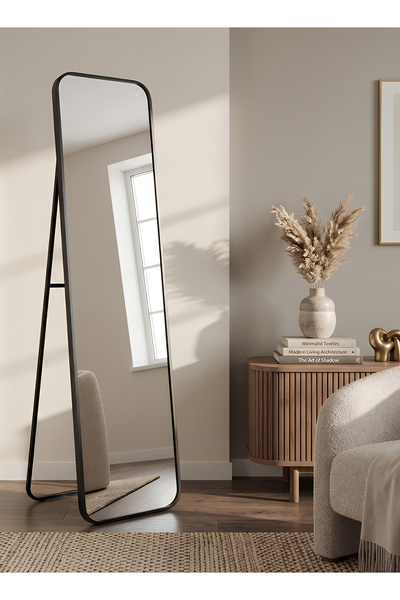Taimi Elegant Design Mirror 120x30cm-full Length Mirror With Black Metal Fram...