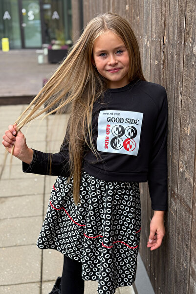 SheShe Black and White Skirt Blouse Set