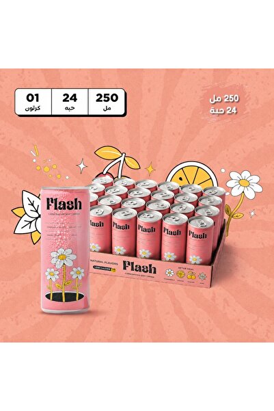 Flash Flash Gas Drink with Natural Flavors - Chamomile, Lemon, Cherry, Refres...