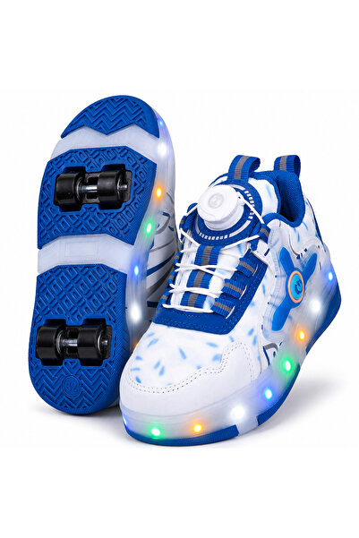 helinaria Işıklı Patenli Çocuk Ayakkabısı 4 Tekerlekli LED Sneaker Kız Erkek ...