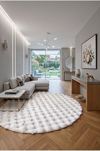 KEVLİNE HOME Bubble Mutfak Salon Yuvarlak Kaymaz Taban Halı