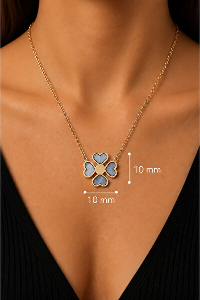 ömay takı Daire Nazar 212L Steel Gold Chain Necklace
