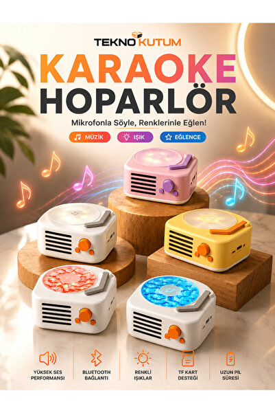 TEKNOKUTUM Taşınabilir Retro Hoparlör, çok Işlevli Kompakt Retro Hoparlör