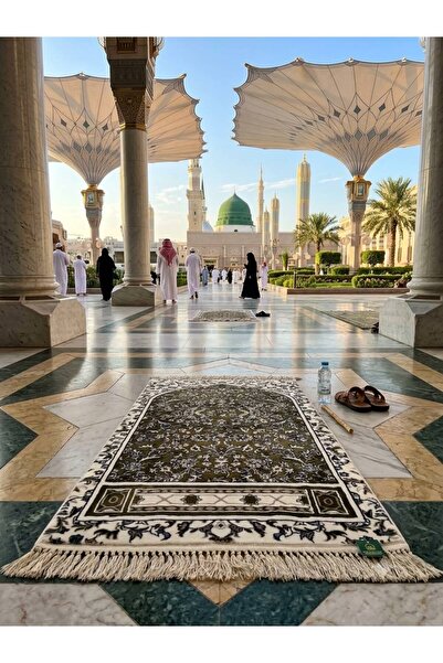 AL HARAMAIN SOUVENIR 003_Yeşil-14 mm /2200 Gr yumuşak Sık Dokuma Seccade