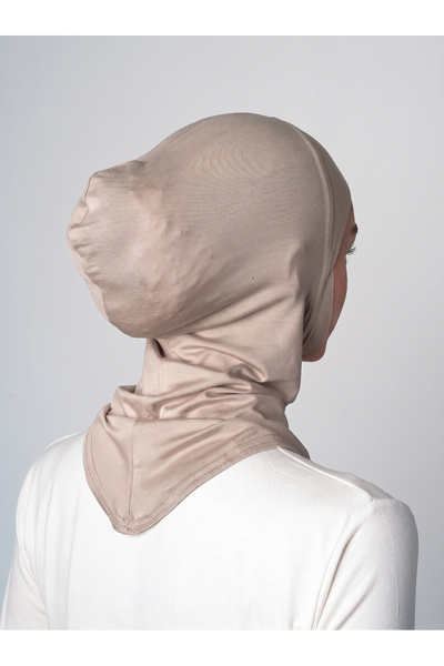 ec ecardin Large Size Hijab Bonnet with Neck Collar - Light Mink - (St224), (Id 3422410)