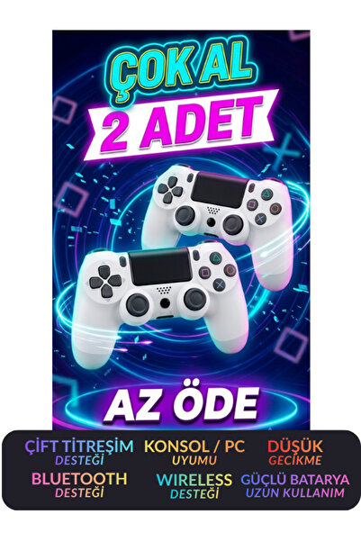 Ops PS4 - PS3 - PC - TABLET UYUMLU Kablosuz Joystick Oyun Kolu Dualshock Çift...