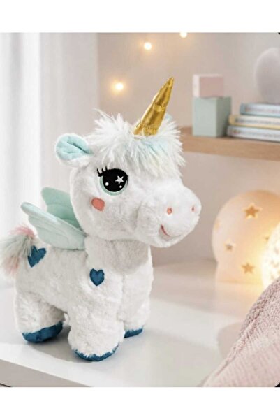 feys shop 40 CM Unicorn Boynuzlu Kanatlı Peluş At